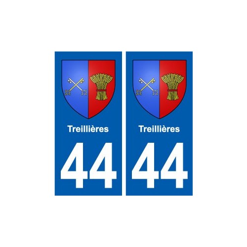 44 Treillières blason ville autocollant plaque stickers