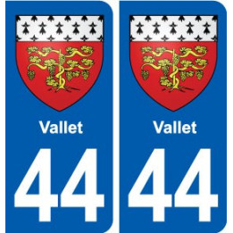 44 Vallet blason ville autocollant plaque stickers