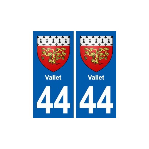 44 Vallet blason ville autocollant plaque stickers
