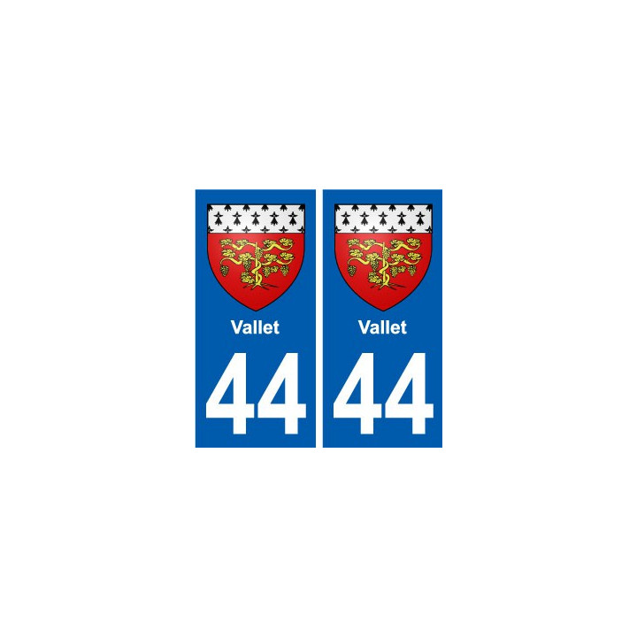 44 Vallet blason ville autocollant plaque stickers
