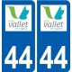 44 Vallet logo ville autocollant plaque stickers