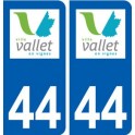 44 Vallet logo ville autocollant plaque stickers