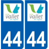 44 Vallet logo ville autocollant plaque stickers