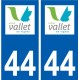 44 Vallet logo ville autocollant plaque stickers