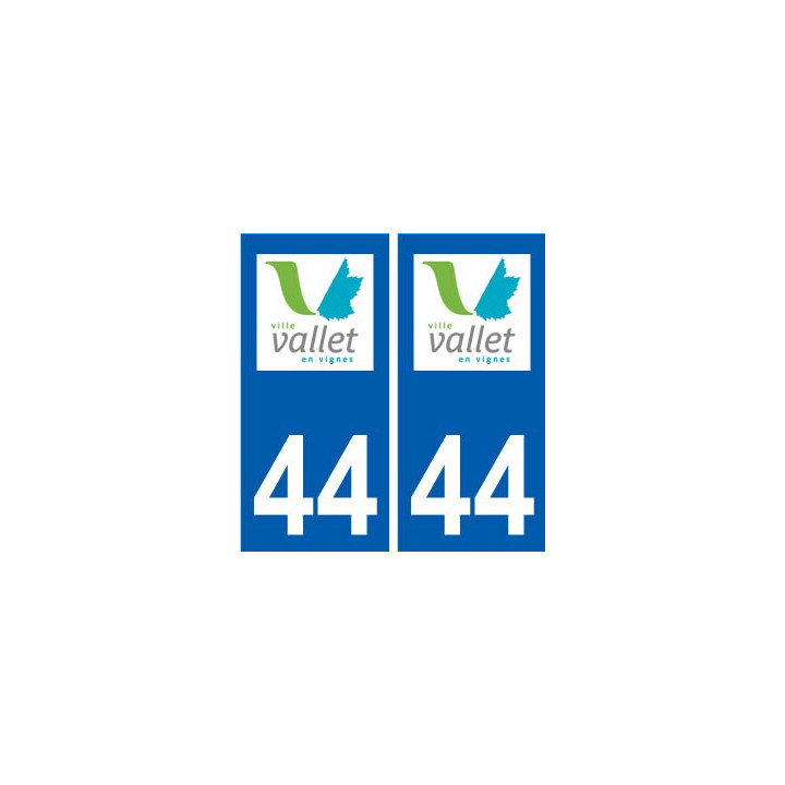 44 Vallet logo ville autocollant plaque stickers