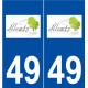 49 Angers blason autocollant plaque stickers ville