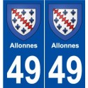 49 Angers blason autocollant plaque stickers ville