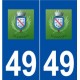 49 Allonnes blason autocollant plaque stickers ville