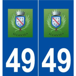 49 Allonnes blason autocollant plaque stickers ville