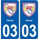 03 Abrest blason ville autocollant plaque stickers