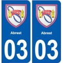 03 Abrest blason ville autocollant plaque stickers