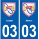 03 Abrest blason ville autocollant plaque stickers