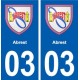 03 Abrest blason ville autocollant plaque stickers