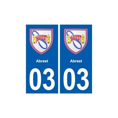 03 Abrest blason ville autocollant plaque stickers