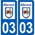 03 Abrest logo ville autocollant plaque stickers