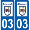 03 Abrest logo ville autocollant plaque stickers