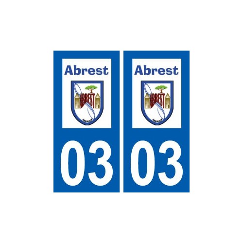 03 Abrest logo ville autocollant plaque stickers
