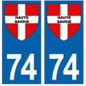 74 Haute Savoie kreuz aufkleber platte