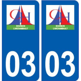 03 Bourbon-l'Archambault logo ville autocollant plaque stickers