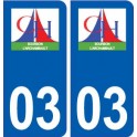 03 Bourbon-l'Archambault logo ville autocollant plaque stickers