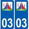 03 Bourbon-l'Archambault logo ville autocollant plaque stickers