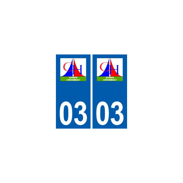 03 Bourbon-l'Archambault logo ville autocollant plaque stickers
