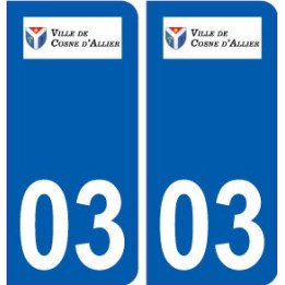 03 Cosne-d'Allier logo ville autocollant plaque stickers