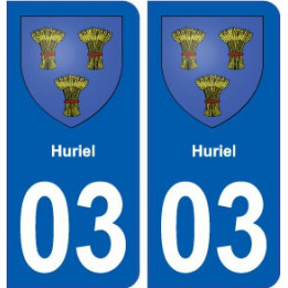 03 Huriel blason ville autocollant plaque stickers