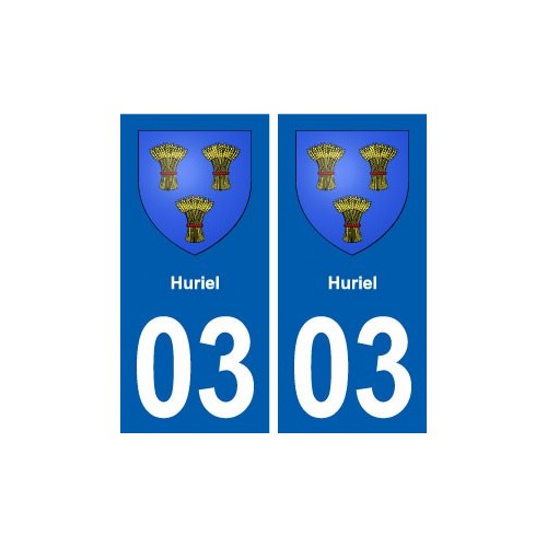 03 Huriel blason ville autocollant plaque stickers