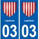 03 Lapalisse blason ville autocollant plaque stickers