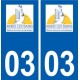 03 Néris-les-Bains logo ville autocollant plaque stickers