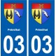 03 Prémilhat blason ville autocollant plaque stickers