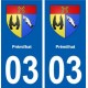 03 Prémilhat coat of arms, city sticker, plate sticker