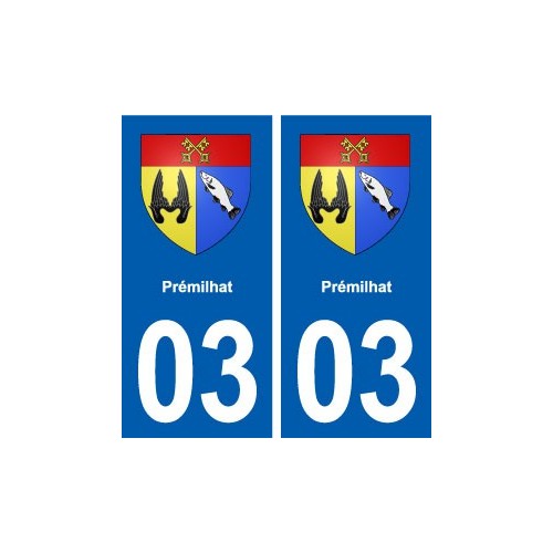 03 Prémilhat blason ville autocollant plaque stickers
