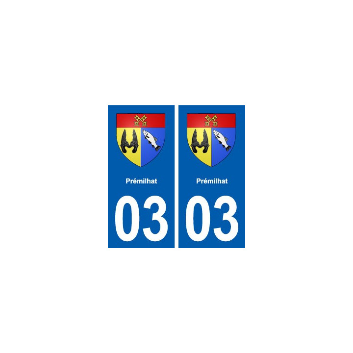 03 Prémilhat blason ville autocollant plaque stickers