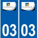 03 de Saint-Germain-des-Fossés logotipo de la ciudad de etiqueta, placa de la etiqueta engomada