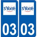 03 Saint-Yorre logo ville autocollant plaque stickers