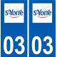 03 Saint-Yorre logo ville autocollant plaque stickers