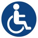 Adesivo logo Portatori di blu di sfondo Hancicap Disabili e a Mobilità ridotta adesivi adesivo
