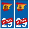 Espagne numéro choix plan autocollant plaque