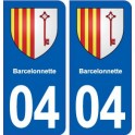 04 Barcelonnette escudo de armas de la ciudad de etiqueta, placa de la etiqueta engomada