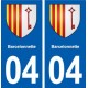 04 Barcelonnette coat of arms, city sticker, plate sticker