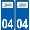 04 Gréoux-les-Bains logo ville autocollant plaque stickers
