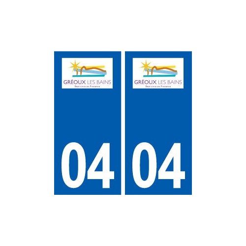 04 Gréoux-les-Bains logo ville autocollant plaque stickers droits 