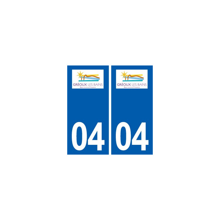 04 Gréoux-les-Bains logo ville autocollant plaque stickers