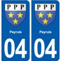 04 Peyruis blason ville autocollant plaque stickers
