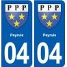 04 Peyruis blason ville autocollant plaque stickers