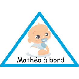 Sticker Bébé à Bord Personnalisé Garçon Autocollant 