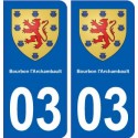 03 Bourbon-l'Archambault blason ville autocollant plaque stickers