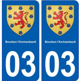 03 Bourbon-l'Archambault blason ville autocollant plaque stickers